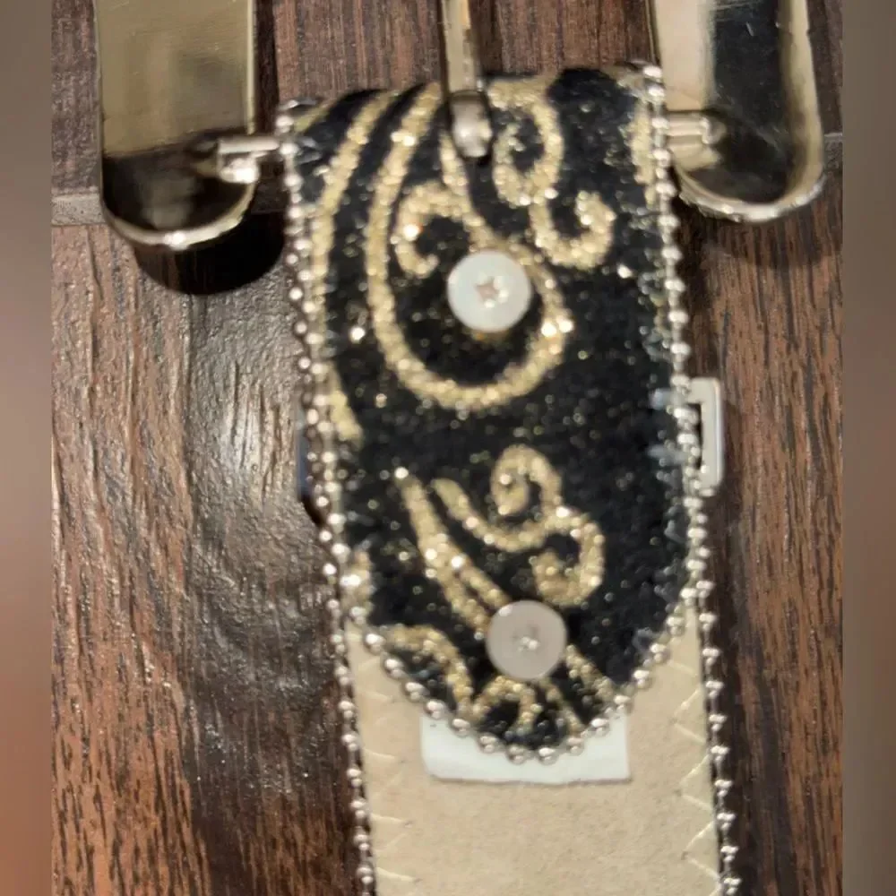 BHW Genuine Leather Cross Rhinestone Western Cowgirl Bling Belt Size large nwot